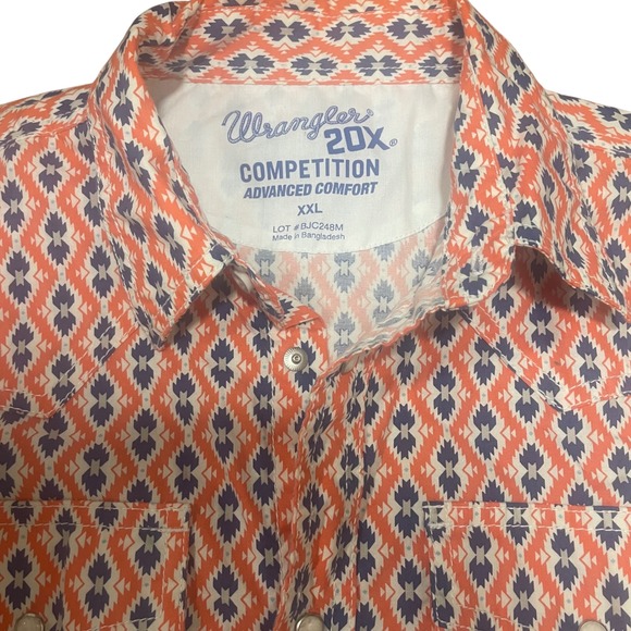 Wrangler Other - Wrangler 20X‎ Competition Western Snap Shirt XXL Geometric Aztec Long Sleeve